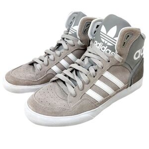 Adidas Women’s 7 Extaball High Top Sneaker Gray Suede Leather Shoe Retro